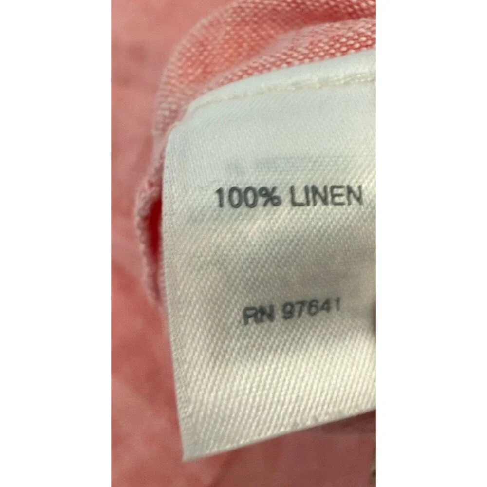J Jill Dress Women Love Linen Pockets Boho Relaxed Lightweight pink Large petite - Picture 8 of 12